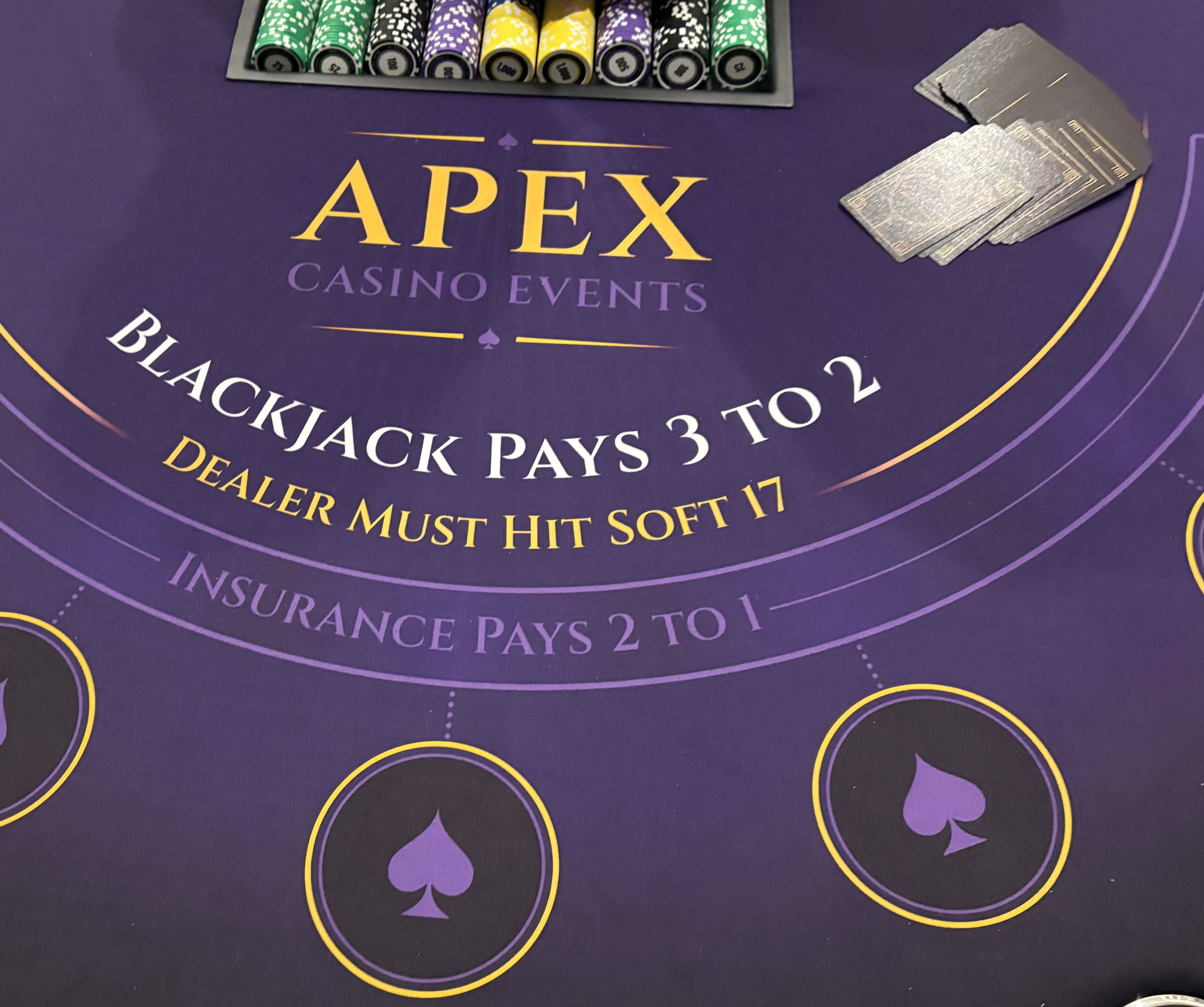 Apex Casino Events Blackjack table